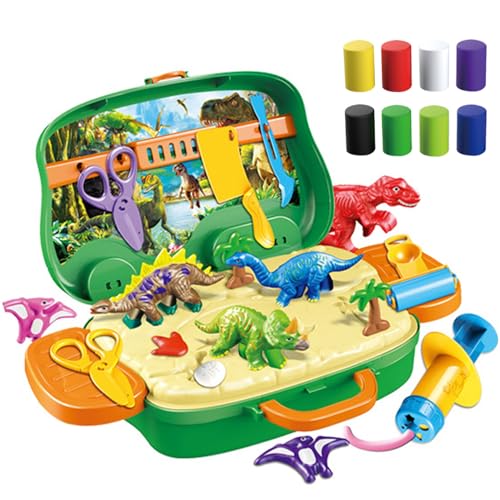 Playdough Dinosaurier Set Playdough Set für Kinder Bunte DIY Dinosaurier Playtough Developmental Cute Play Teig praktischer Baby Safe Playdough für Kindergärtner Geburtstagsgeschenk von Cndiyald