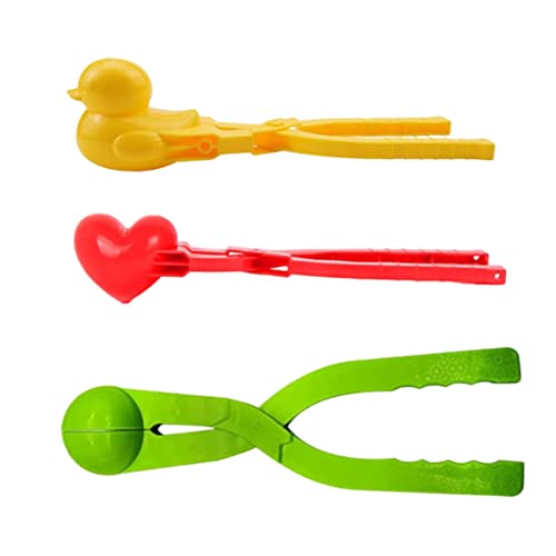 Snow Toys Snowball Maker Entenball Herz Formklammern Schnee Spielzeug für Schneespiele im Freien 3PCS zufällige Farbe von Cndiyald