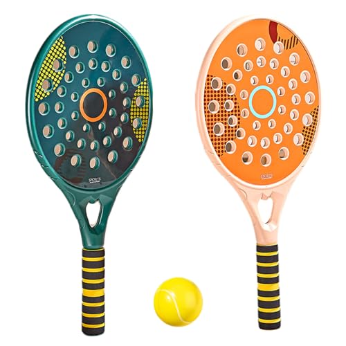 Strand -Tennisschläger, Tennisschläger Set, Strand -Tennisschläger mit Luftloch, Schlägerset für Kinder, Tennisschläger mit elastischen Strand -Tennisball von Cndiyald