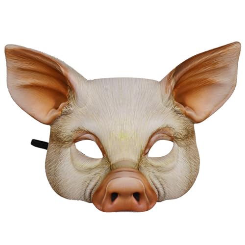 Unisex Halloween Maske Neuheit Halbgesicht Schwein Maske kreative Eva Animal Mask Party Maske für Halloween Carnival Masquerade Schwarz von Cndiyald