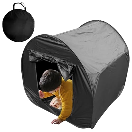 Up-Zelte für Kinder Pop-up Sensory Tent für Kinder 35,43 Zoll Blackout-Spiel Zelt mit Reise-Tragetasche Sensorische Höhle/Raumspielzeug hilft bei ASD & ADHS Anxiety von Cndiyald