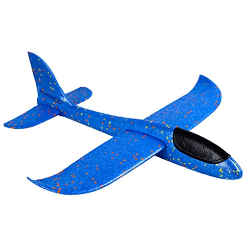 Wurfschaumflugzeug Flugzeug werfen Schaumflugzeug Flugzeug Blau, 2 Flugmodus Handstart Segelflugzeug Trägheit Flugzeuge (Big 19 Zoll) Blaues Kinder Ourdoor Sportspielzeuggeschenk Geschenk von Cndiyald