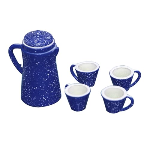 5pcs Miniaturkessel Und Cup Set Für 1/12 Puppenhäuserzubehör Und Kreative Puppenhäuser Landsakking Dekoration von Cnrfeoap