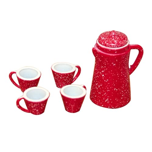 5pcs Miniaturkessel Und Cup Set Für 1/12 Puppenhäuserzubehör Und Kreative Puppenhäuser Landsakking Dekoration von Cnrfeoap