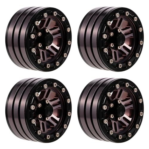 Cnrfeoap 1 9 Beadlock Felgen Leichtmetallrad Hubs Rims Rims Set Von 4pcs Für 1:10 Fernbedienung Spielfahrzeug Crawl Autorierzubehör von Cnrfeoap