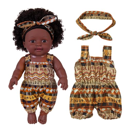 Cnrfeoap 12inch Schwarzes Puppenleben Wie Wiedergeborene Spielzeug Kleinkinder Mädchen Afrikanische Mit Kleid Rollenspiel Spiel Spielzeug Kinder Geburtstag Geschenk von Cnrfeoap