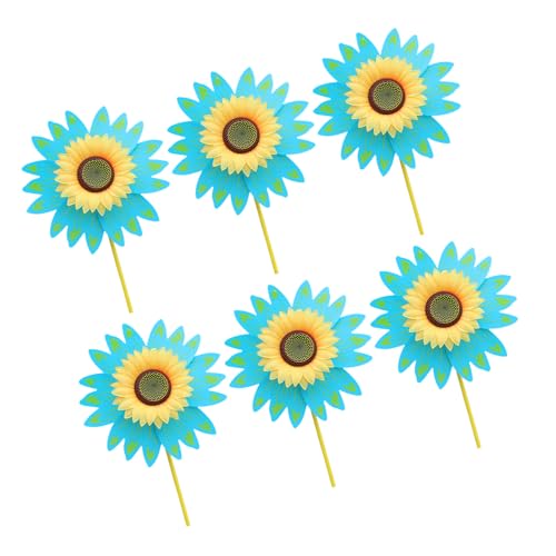 Cnrfeoap 6pcs Windmühlen Sonnenblume Pinwheel Rotation Windmühle Hochzeit Ornament Kinder Outdoor Spielzeug Kindergarten Rasengarten Dekore von Cnrfeoap