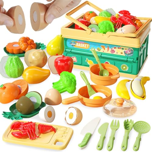 Cnrfeoap Küchenspielset Für Kindergärtner Obstkorb Rollenspiel Food Cutset Playset Kinder Feinmotorik Food Toy Spielzeug von Cnrfeoap