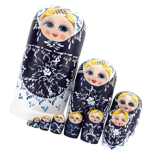 Cnrfeoap Matryoshka Puppen Set Von 10 Holz Russischen Nistpuppen Set Festival Babushka Puppen Souvenir Kulturgeschenke Kinderzimmer Dekore von Cnrfeoap