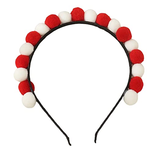 Weihnachten Stirnband PomPoms Haarband Weihnachten Haarreifen Neujahr Party Kopfbedeckung Weihnachten Party Kopfschmuck von Cnrfeoap