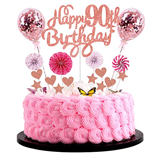 Tortendeko 90 Geburtstag Deko Kuchen Topper 90 Kuchen Deko 90 Geburtstag Frau Happy Birthday 90 Tortendeko 90 Jahre Frau Kuchendeko 90. Geburtstag Frau Rosa Tortendeko 90. Geburtstag Frau Rosegold von Cnrose