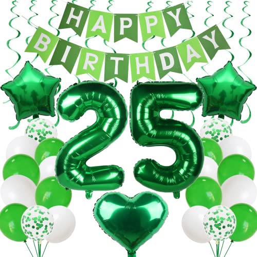 25 Luftballon Geburtstag Männer Frauen Grün - 25 Jahre Dekoration Party - Ballons für Mann und Frau 25 Luftballon Geburtstag Männer Frauen Grün - 25 Jahre Dekoration Party - Ballons für Mann und Frau von Cnrose