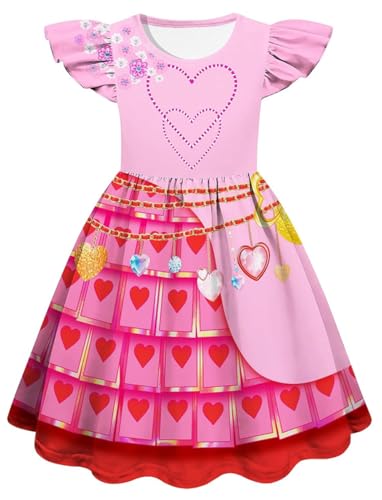 Cnulaueu Descendants Rise of Red Cosplay Kostüm Heart Queen Fancy Kleid Uma Halloween Outfit Rosa Tutu Kleid Rock (Rosa, L) von Cnulaueu