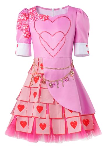 Cnulaueu Erwachsener Descendants Hearts Queen Rosa Fancy Tutu Kleid Ketten Anzug Rise of Red Cosplay Kostüm Halloween Outfit (Rosa Anzug, 3XL) von Cnulaueu