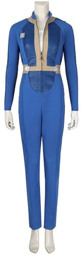 Damen Vault 33 Kostüm Uniform Anzug Lucy MacLean Cosplay Fall Halloween Outfit Out Überleben Blau Overall Set (Nur Jumpsuit, 3XL) von Cnulaueu