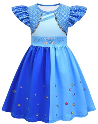 Descendants Rise of Red Cosplay Kostüm Heart Queen Fancy Kleid Uma Halloween Outfit Rosa Tutu Kleid Rock (Blau, L) von Cnulaueu