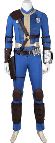 Herren Fall Vault 33 Kostüm Uniform Anzug Cooper Howard Cosplay Halloween Outfit Out Survivor Blau Jumpsuit Set (Blauer Anzug, 3XL) von Cnulaueu