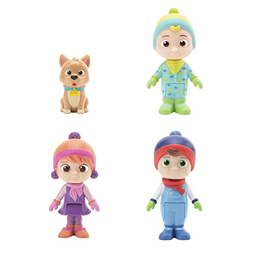 CoComelon CMW0045 Familie 4er Figuren-Set Winter, offizielle bewegliche Figuren, Spielzeug ab 3 Jahren von CoComelon