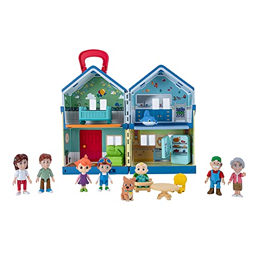 CoComelon Deluxe Family House Playset with Music and Sounds - Includes JJ, Family, Friends, Shark Potty, Crib, Sofa, Chair, High Chair, Dining Room Table, Fridge, Activity Sheet - Amazon Exclusive von CoComelon