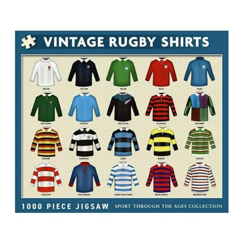 Dexc Iconic Vintage Rugby Trikots "Sport Through The Ages" Retro 1000 Teile Klassisches Puzzle, Geschenke für Männer, Herausfordernde Puzzles für Erwachsene von Coach House Partners