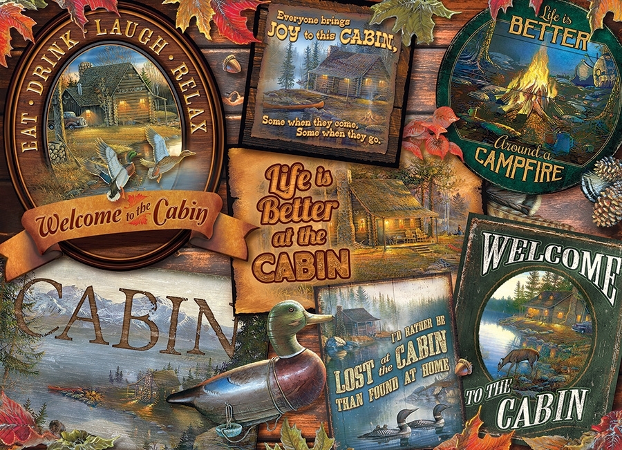 Cobble Hill Cabin Signs 1000 Teile Puzzle Cobble-Hill-80040 von Cobble Hill