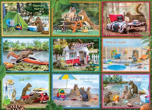 Cobble Hill 1000 Teile Puzzle - Eichhörnchen im Urlaub - Beispielposter enthalten von Cobble Hill