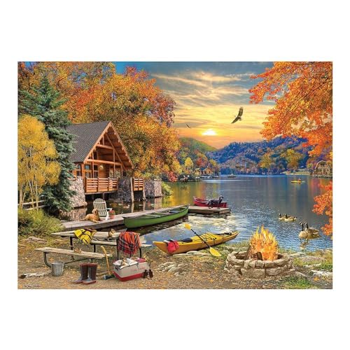 Cobble Hill 1000 Teile Puzzle – Lakeside Retreat – Musterposter im Lieferumfang enthalten von Cobble Hill