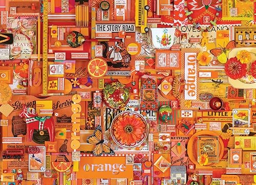 Cobble Hill 1000 Teile Puzzle – Rainbow Collection: Orange – Musterposter im Lieferumfang enthalten von Cobble Hill