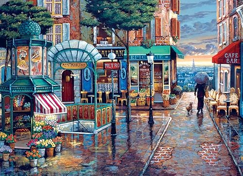 Cobble Hill 1000 Teile Puzzle – Rainy Day Stroll – Musterposter im Lieferumfang enthalten von Cobble Hill