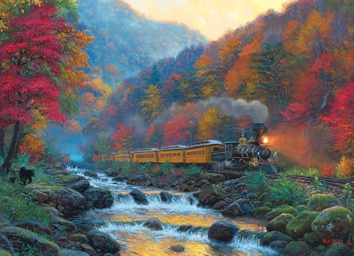 Cobble Hill 1000 Teile Puzzle – Smoky Train – Musterposter im Lieferumfang enthalten von Cobble Hill