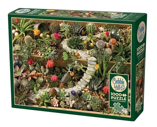 Cobble Hill 1000 Teile Puzzle – Sukkulenten Garten – Musterposter im Lieferumfang enthalten von Cobble Hill