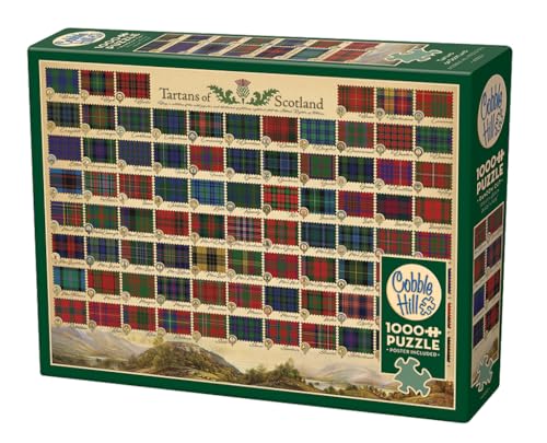 Cobble Hill 1000 Teile Puzzle – Tartans of Scotland – Musterposter im Lieferumfang enthalten von Cobble Hill