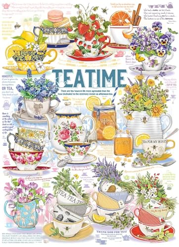 Cobble Hill 1000 Teile Puzzle – Tea Time – Musterposter im Lieferumfang enthalten von Cobble Hill