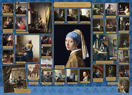 Cobble Hill 1000 Teile Puzzle – Vermeer – Musterposter im Lieferumfang enthalten von Cobble Hill