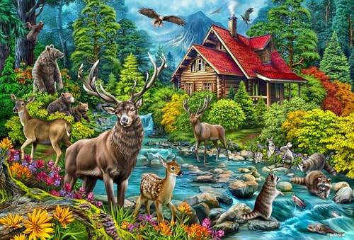 Cobble Hill 2000 Teile Puzzle – Rot-Roofed Cabin – Beispielposter enthalten Cobble Hill 2000 Teile Puzzle – Rot-Roofed Cabin – Beispielposter enthalten von Cobble Hill