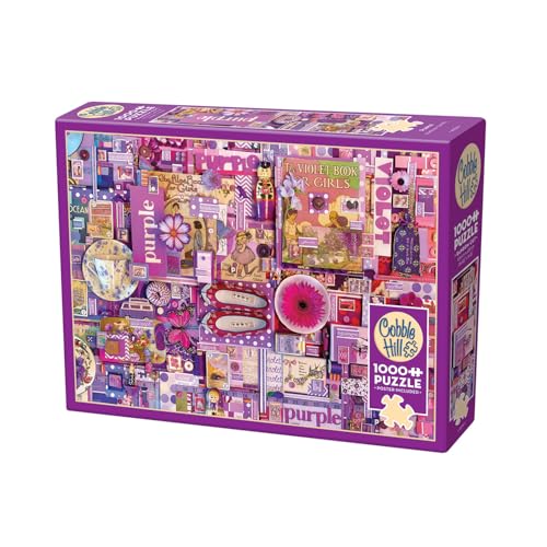 Cobble Hill 3840061 Collage in Violett, 1000 Teile Puzzle inkl. Puzzleposter für Erwachsene und Kinder ab 12 Jahren, Puzzlecollage, Farbcollage von Cobble Hill