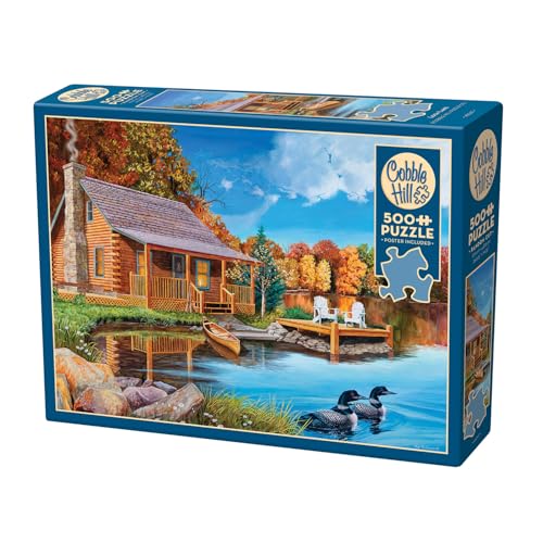 Cobble Hill 3845067 Loon Lake, 500 Teile Puzzle inkl. Puzzleposter für Erwachsene und Kinder ab 12 Jahren, Landschaftspuzzle, Herbst, See, Blockhaus Cobble Hill 3845067 Loon Lake, 500 Teile Puzzle inkl. Puzzleposter für Erwachsene und Kinder ab 12 Jahren, Landschaftspuzzle, Herbst, See, Blockhaus von Cobble Hill