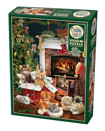 Cobble Hill 1000 Teile Puzzle Weihnachtskätzchen, Probeposter inklusive, Deluxe von Cobble Hill