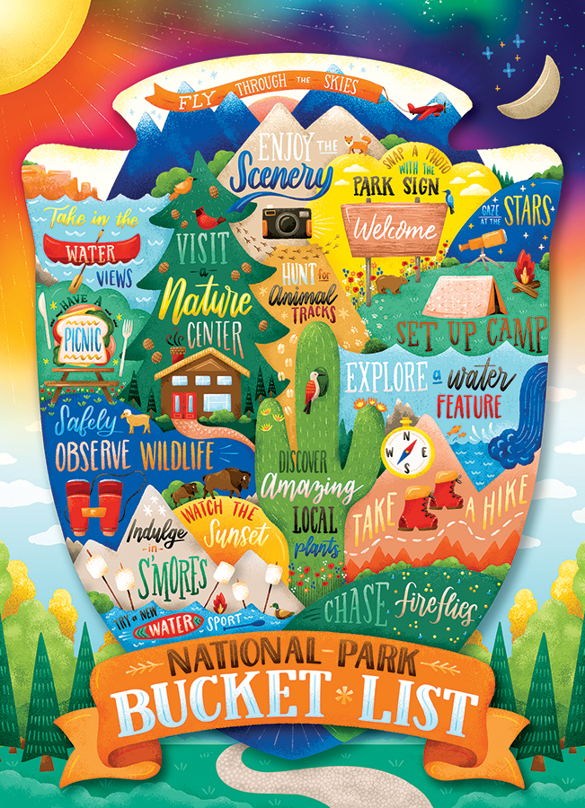 Cobble Hill Bucket List für Nationalparks 500 Teile Puzzle Cobble-Hill-45105 von Cobble Hill