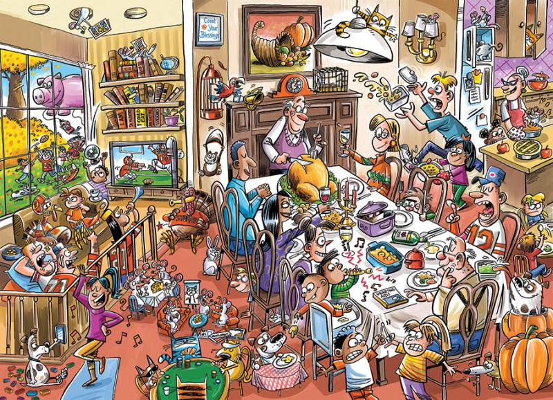 Cobble Hill DoodleTown: Thanksgiving Togetherness 1000 Teile Puzzle Cobble-Hill-44501 von Cobble Hill