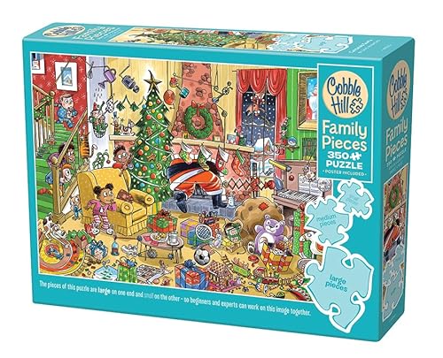 Cobble Hill Family Piece's 350 Puzzle – Fangender Weihnachtsmann – Musterposter im Lieferumfang enthalten von Cobble Hill