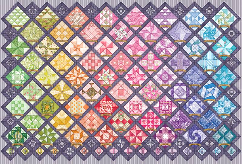 Cobble Hill Four Square Quilt Blocks 2000 Teile Puzzle Cobble-Hill-49010 von Cobble Hill