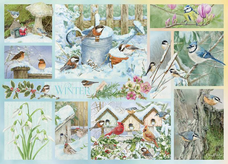 Cobble Hill Garten Vögel im Winter 500 Teile Puzzle Cobble-Hill-45104 von Cobble Hill