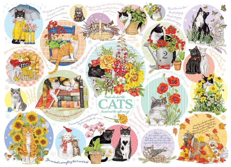 Cobble Hill Katzen-Gedanken 1000 Teile Puzzle Cobble-Hill-40298 von Cobble Hill