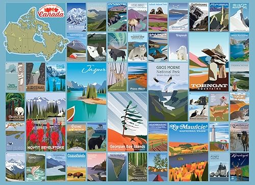 Cobble Hill Puzzle mit 1000 Teilen – Nationalparks und Reserven von Kanada – inklusive Beispielposter von Cobble Hill