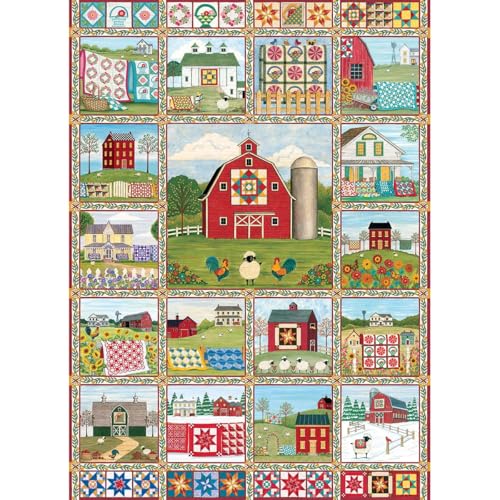 Cobble Hill Puzzle mit 1000 Teilen – Quilt Country – Beispielposter enthalten von Cobble Hill