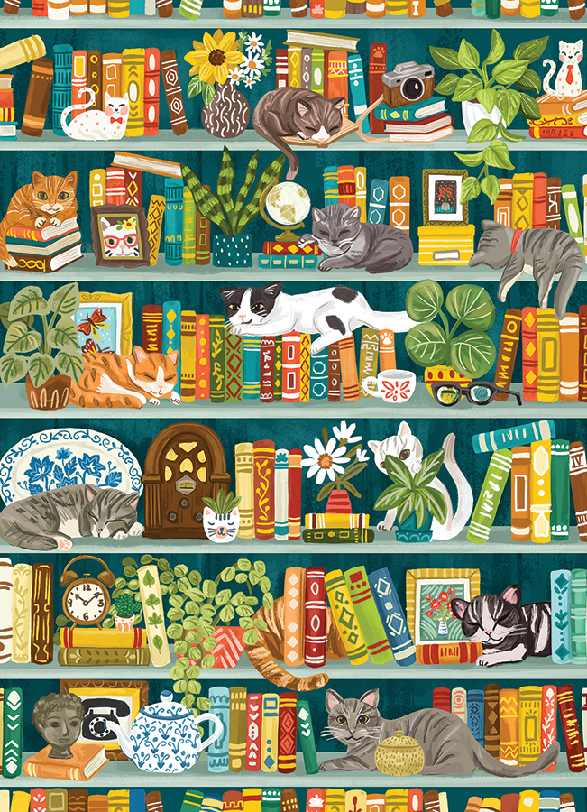 Cobble Hill The Purrfect Bookshelf 1000 Teile Puzzle Cobble-Hill-40023 von Cobble Hill