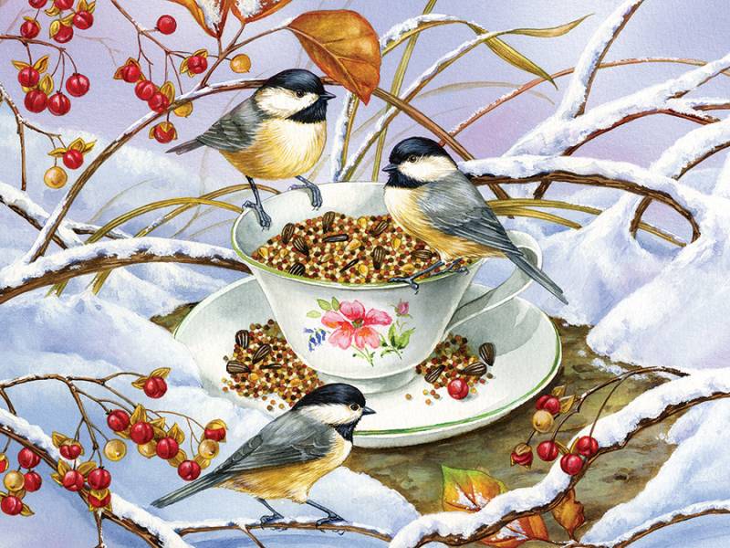 Cobble Hill XXL Teile - Chickadee Tea 275 Teile Puzzle Cobble-Hill-48014 von Cobble Hill