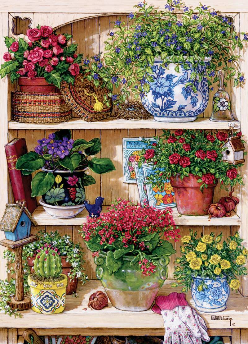 Cobble Hill XXL Teile - Flower Cupboard 500 Teile Puzzle Cobble-Hill-45034 von Cobble Hill