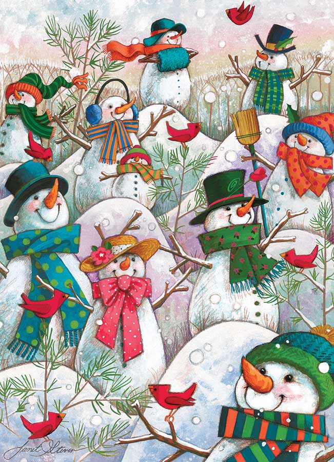 Cobble Hill XXL Teile - Hill of a Lot of Snowmen 500 Teile Puzzle Cobble-Hill-45028 von Cobble Hill